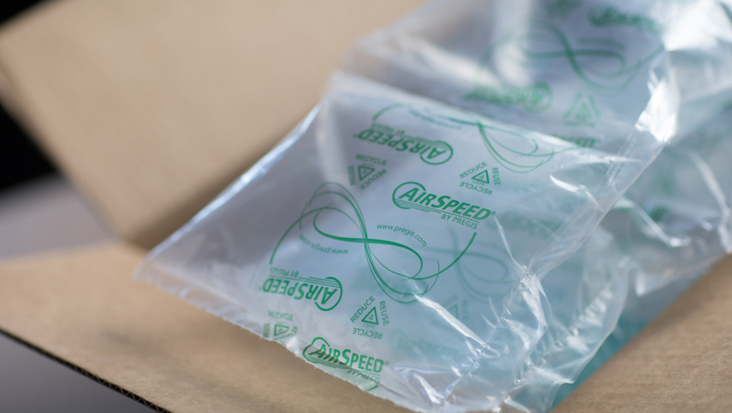 Clear Printed Void Fill Packaging Pillows by Airspeed Pregis